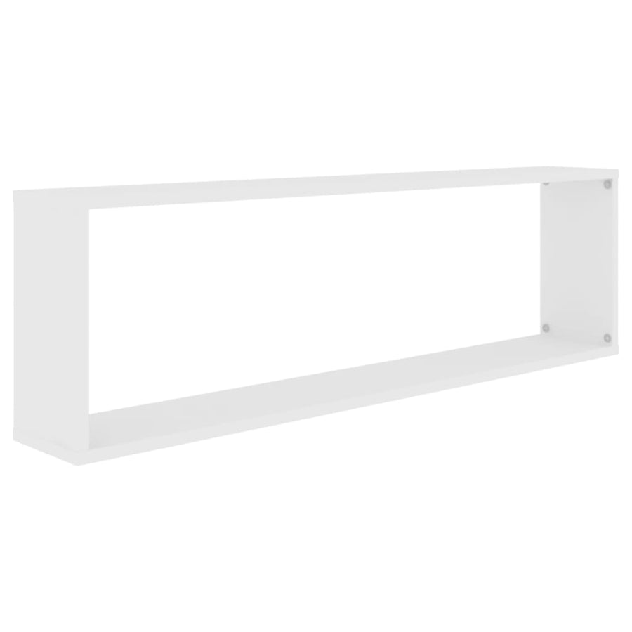 Wandschappen kubus 4 st 100x15x30 cm bewerkt hout wit 4 100 x 15 x 30 cm