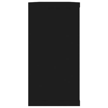 Wandschappen kubus 2 st 100x15x30 cm spaanplaat zwart 2 100 x 15 x 30 cm