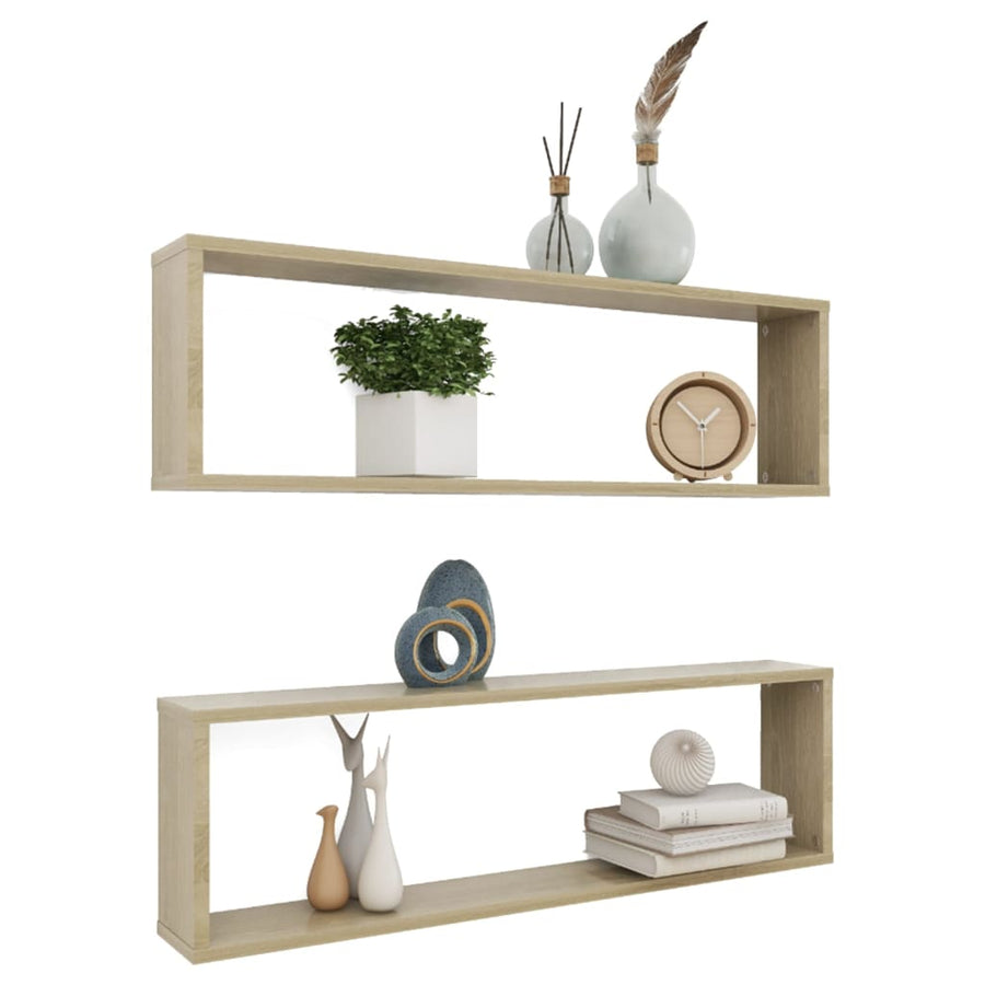Wandschappen Kubus Spaanplaat Sonoma Eiken 2 100 x 15 x 30 cm