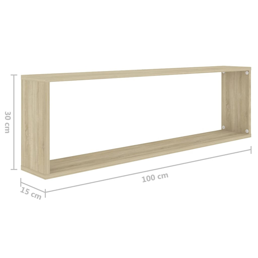 Wandschappen Kubus Spaanplaat Sonoma Eiken 2 100 x 15 x 30 cm
