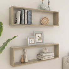 Wandschappen Kubus Spaanplaat Sonoma Eiken 2 100 x 15 x 30 cm