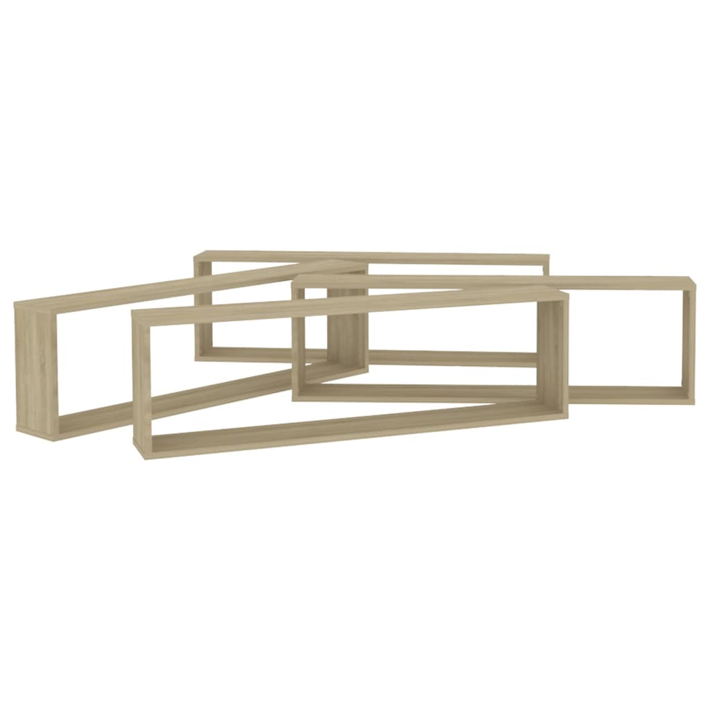 Wandschappen Kubus Spaanplaat Sonoma Eiken 4 100 x 15 x 30 cm