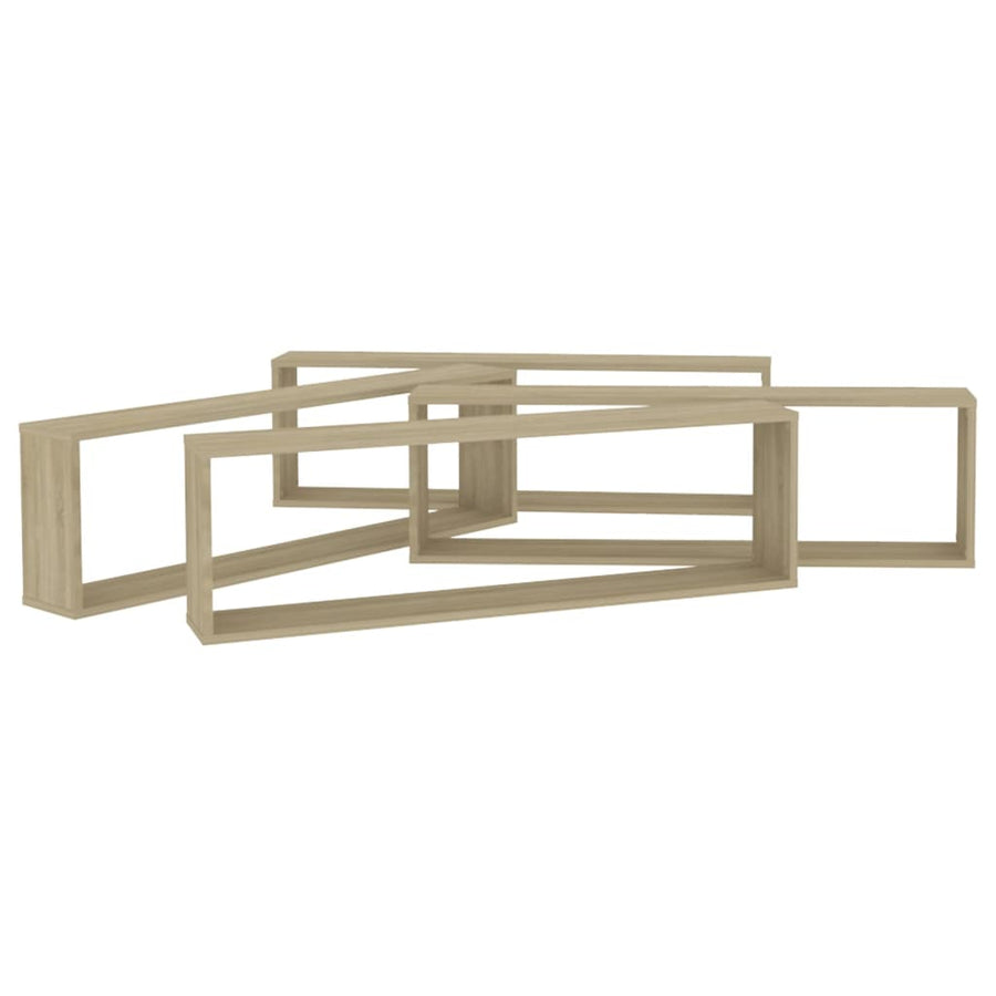 Wandschappen Kubus Spaanplaat Sonoma Eiken 4 100 x 15 x 30 cm