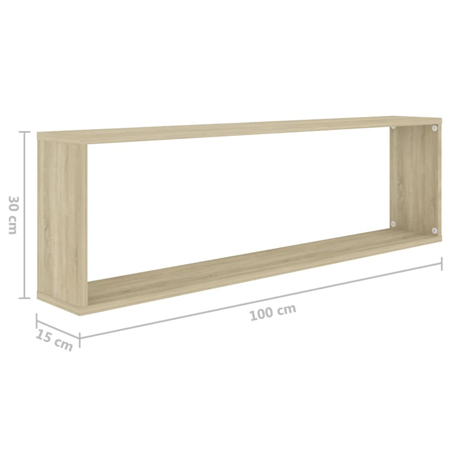 Wandschappen Kubus Spaanplaat Sonoma Eiken 4 100 x 15 x 30 cm