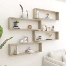 Wandschappen Kubus Spaanplaat Sonoma Eiken 4 100 x 15 x 30 cm