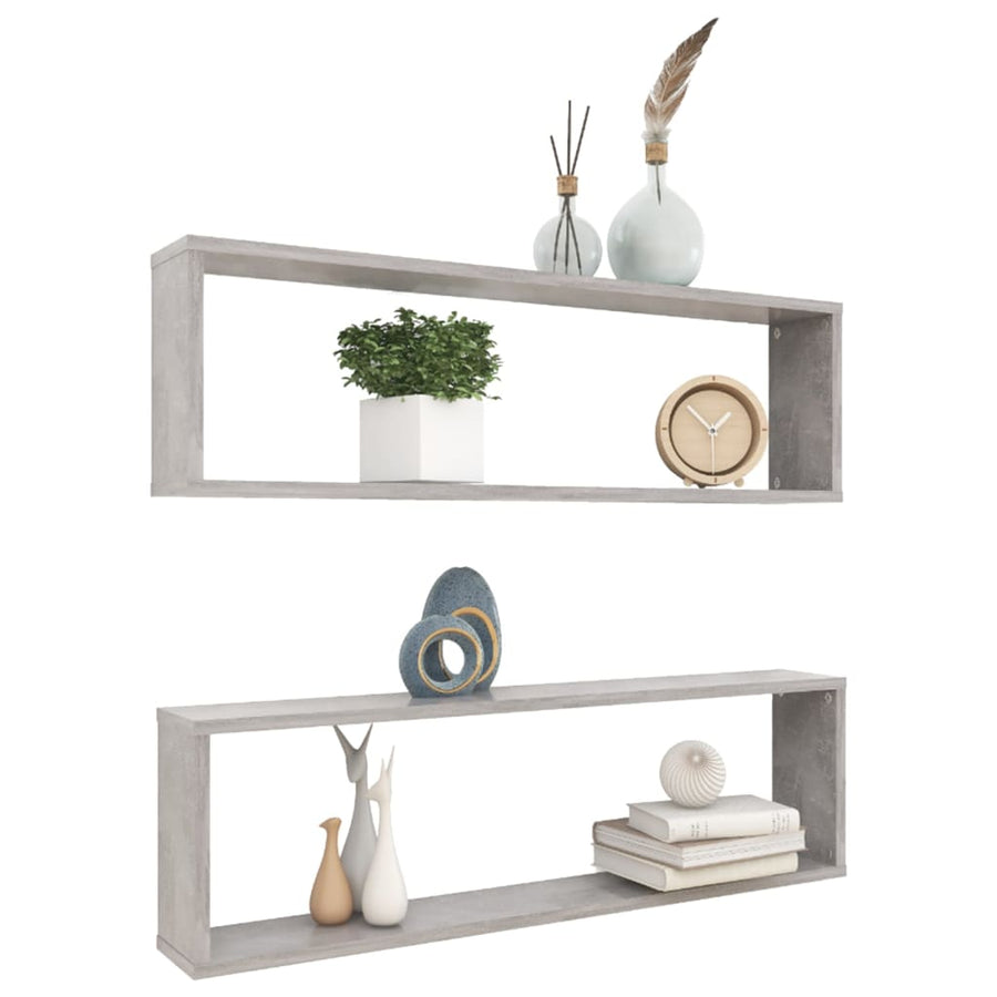 Wandschappen Kubus Spaanplaat Betongrijs 2 100 x 15 x 30 cm