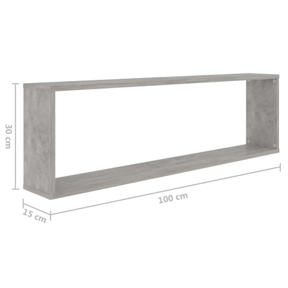 Wandschappen Kubus Spaanplaat Betongrijs 2 100 x 15 x 30 cm