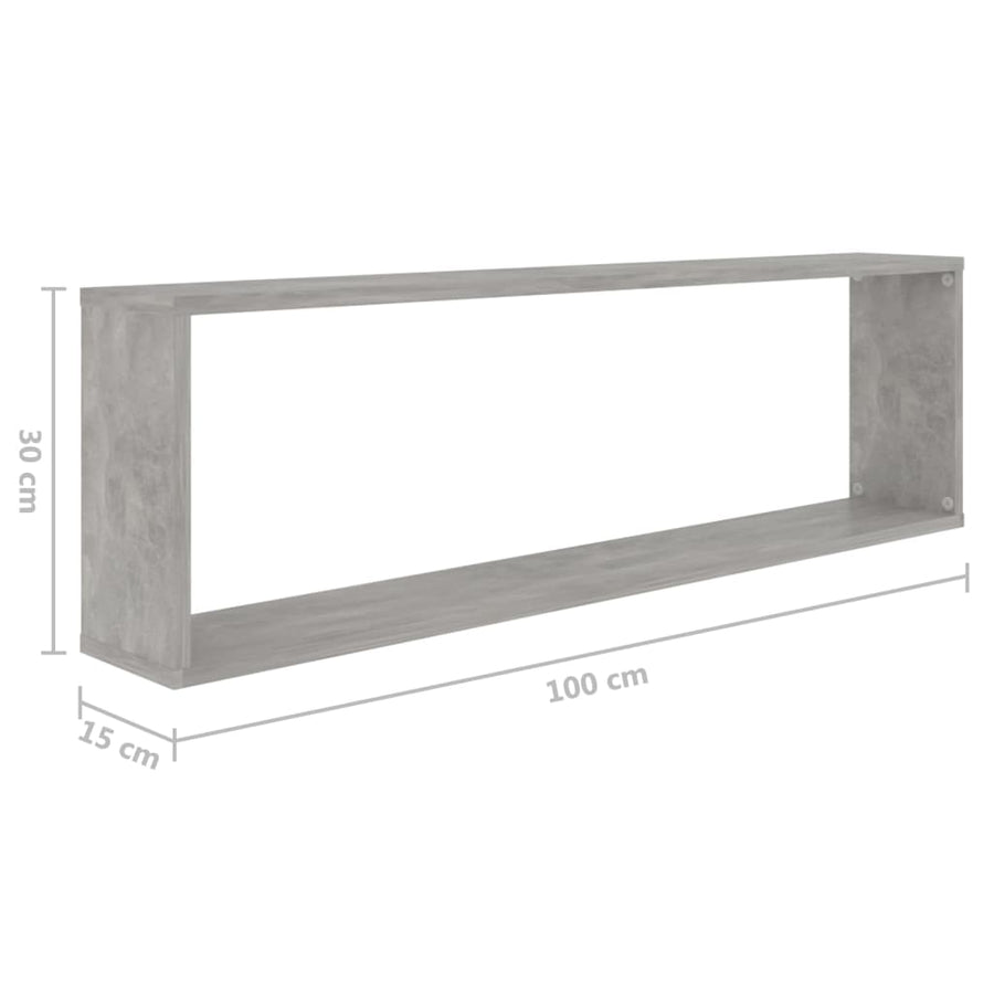 Wandschappen Kubus Spaanplaat Betongrijs 2 100 x 15 x 30 cm