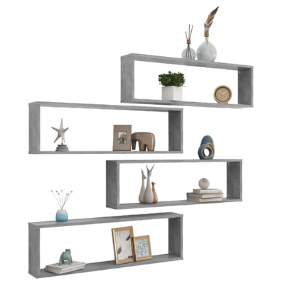 Wandschappen Kubus Spaanplaat Betongrijs 4 100 x 15 x 30 cm