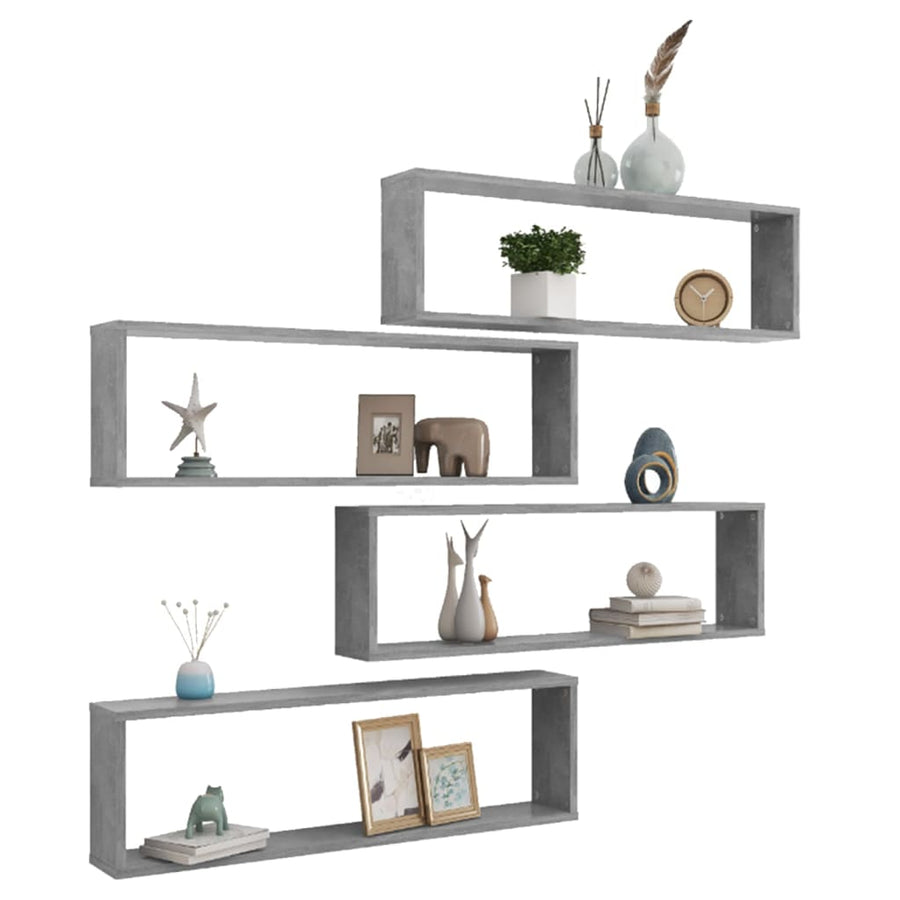 Wandschappen Kubus Spaanplaat Betongrijs 4 100 x 15 x 30 cm