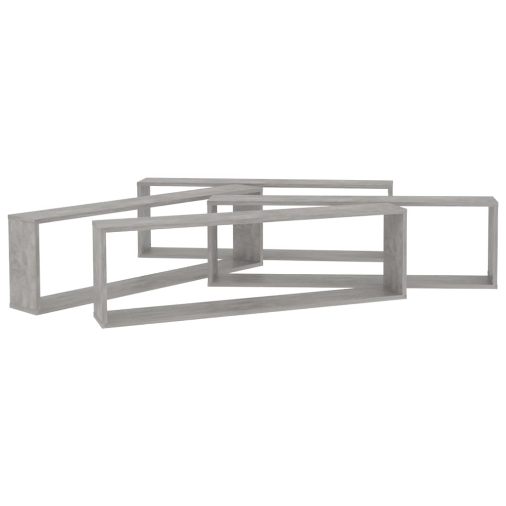Wandschappen Kubus Spaanplaat Betongrijs 4 100 x 15 x 30 cm