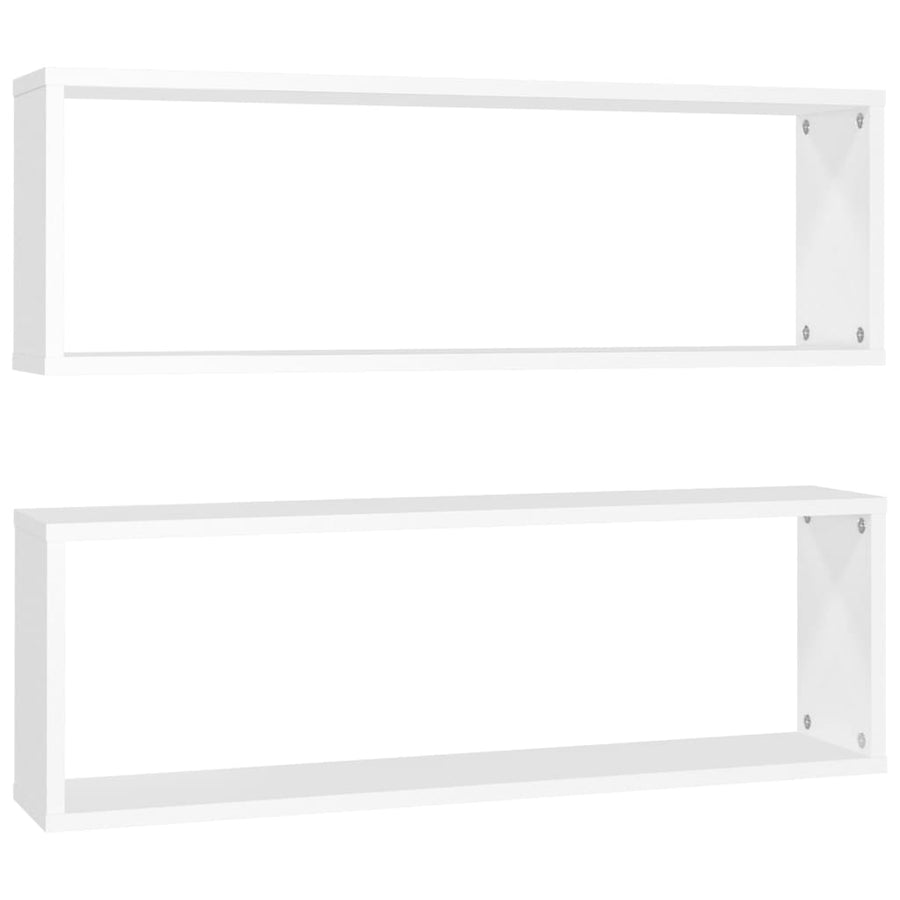 Wandschappen Kubus 80X15X6,5 Cm Spaanplaat Wit 2 80 x 15 x 26.5 cm