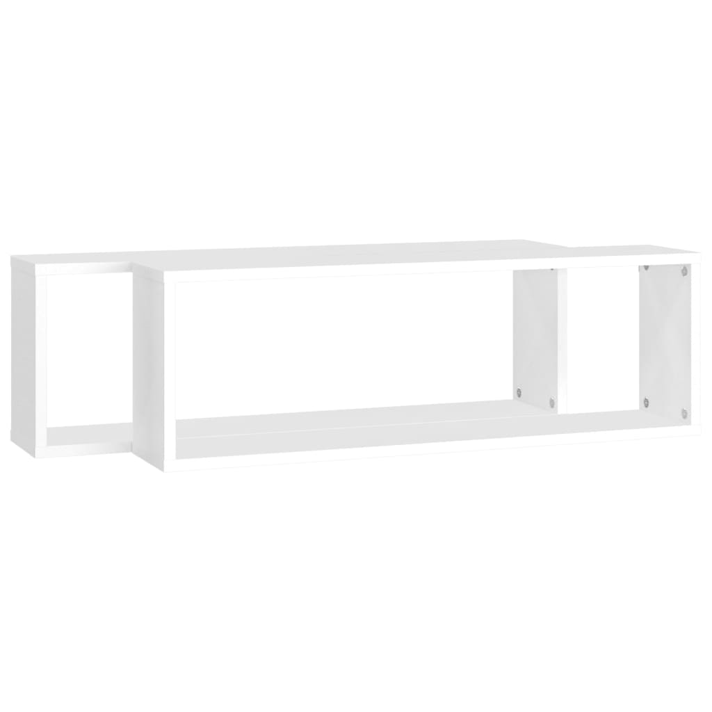 Wandschappen Kubus 80X15X6,5 Cm Spaanplaat Wit 2 80 x 15 x 26.5 cm