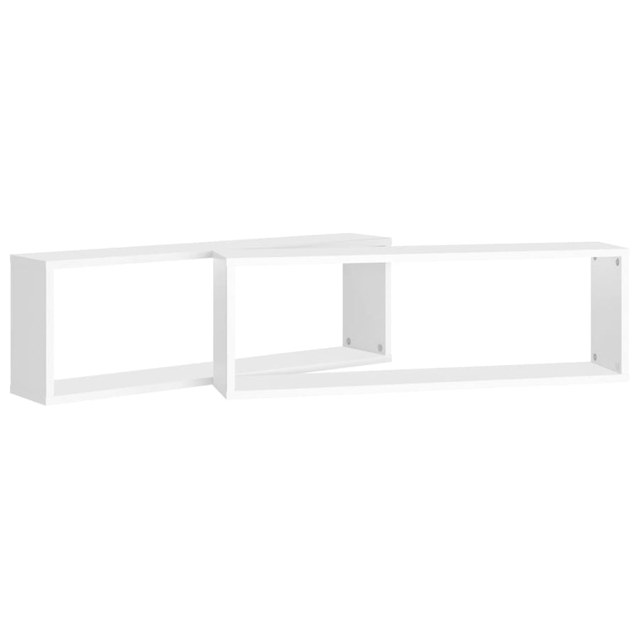 Wandschappen Kubus 80X15X6,5 Cm Spaanplaat Wit 2 80 x 15 x 26.5 cm