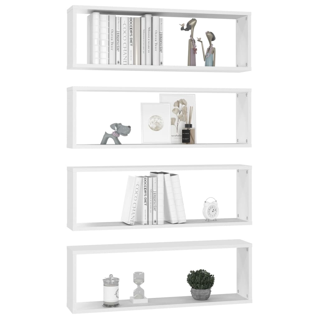 Wandschappen Kubus 80X15X26,5 Cm Spaanplaat Wit 4 80 x 15 x 26.5 cm