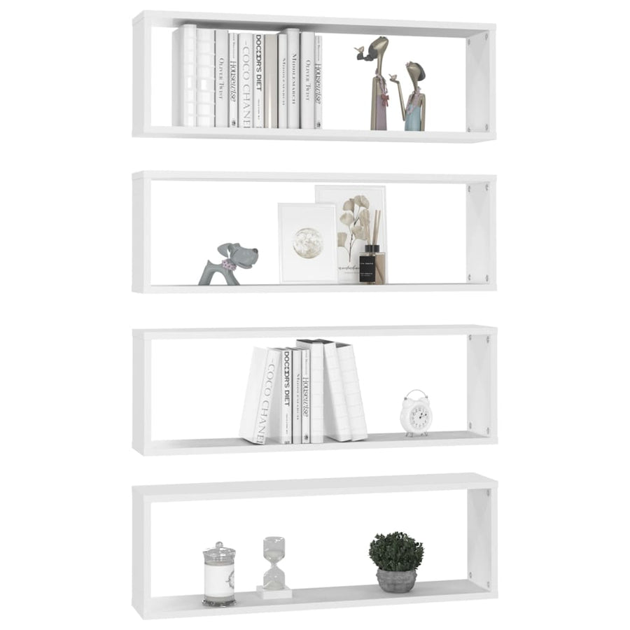 Wandschappen Kubus 80X15X26,5 Cm Spaanplaat Wit 4 80 x 15 x 26.5 cm