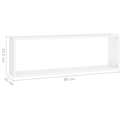 Wandschappen Kubus 80X15X26,5 Cm Spaanplaat Wit 4 80 x 15 x 26.5 cm
