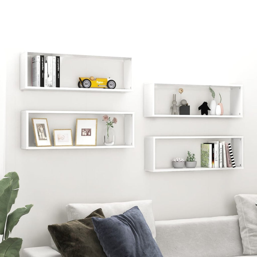 Wandschappen Kubus 80X15X26,5 Cm Spaanplaat Wit 4 80 x 15 x 26.5 cm