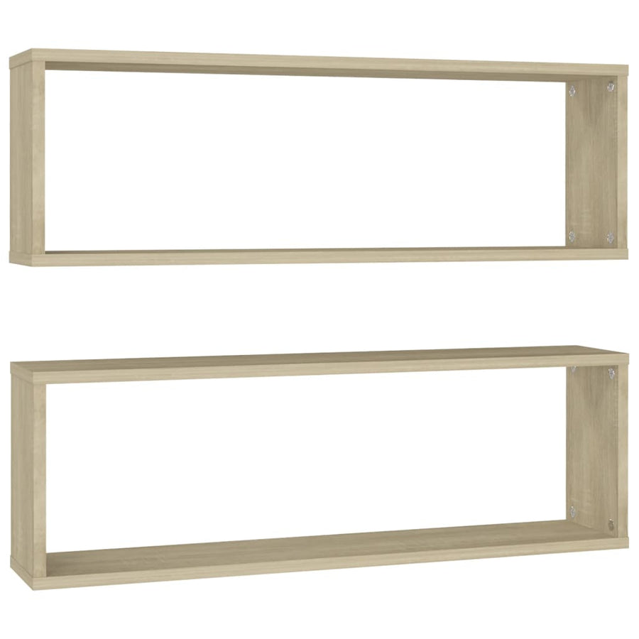 Wandschappen Kubus 80X15X6,5 Cm Spaanplaat Sonoma Eiken 2 80 x 15 x 26.5 cm