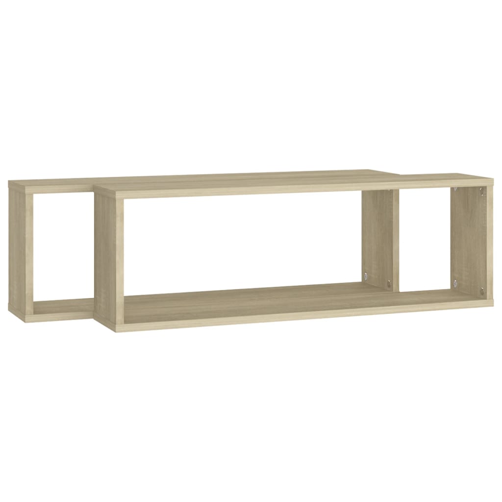 Wandschappen Kubus 80X15X6,5 Cm Spaanplaat Sonoma Eiken 2 80 x 15 x 26.5 cm