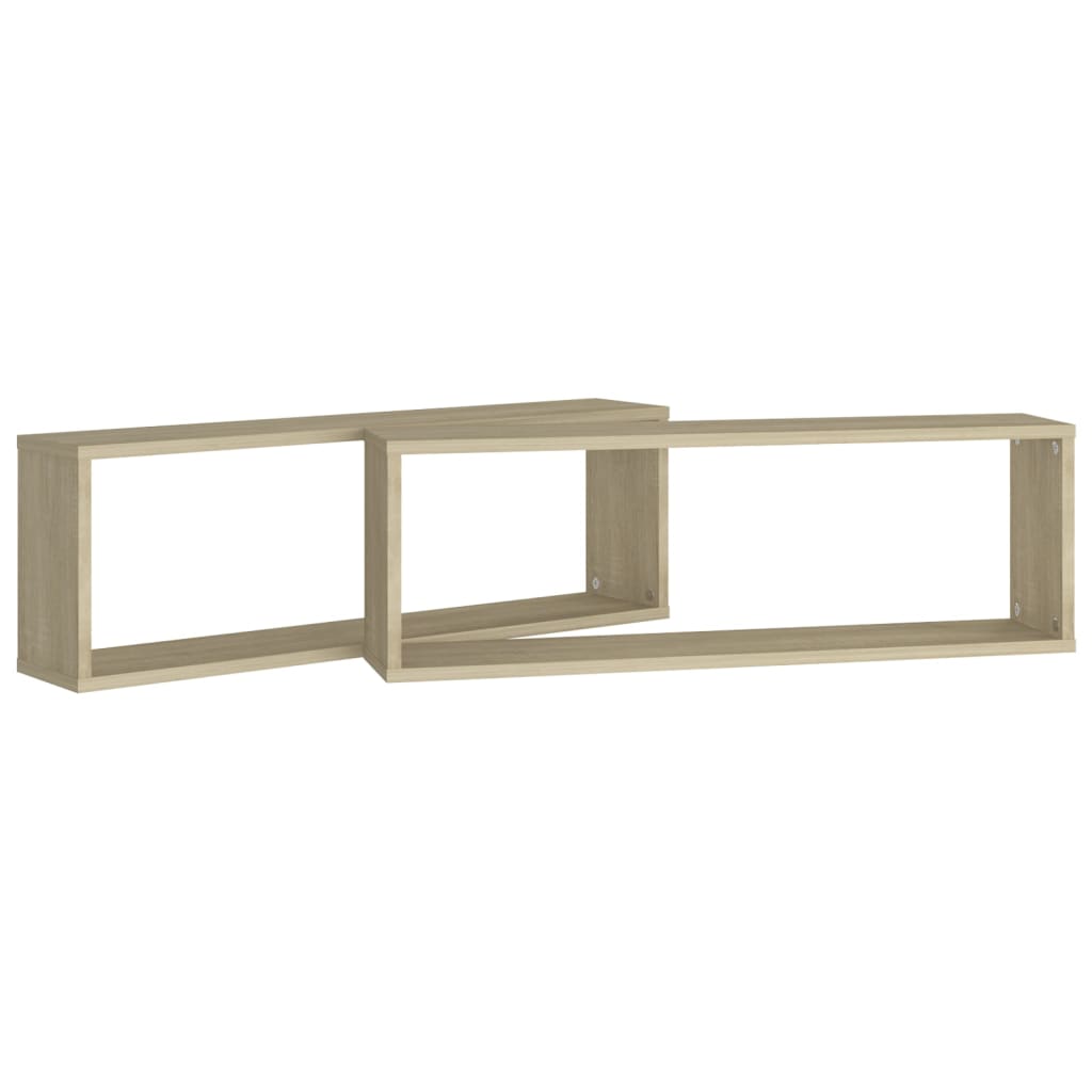 Wandschappen Kubus 80X15X6,5 Cm Spaanplaat Sonoma Eiken 2 80 x 15 x 26.5 cm