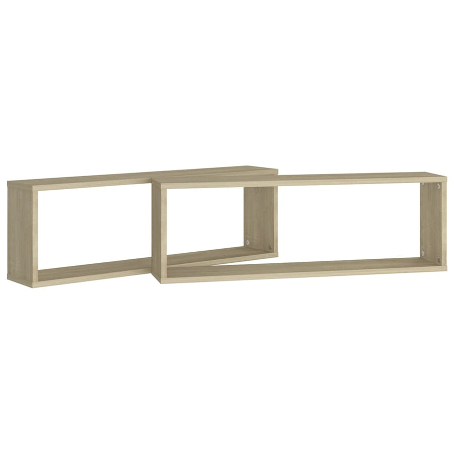 Wandschappen Kubus 80X15X6,5 Cm Spaanplaat Sonoma Eiken 2 80 x 15 x 26.5 cm