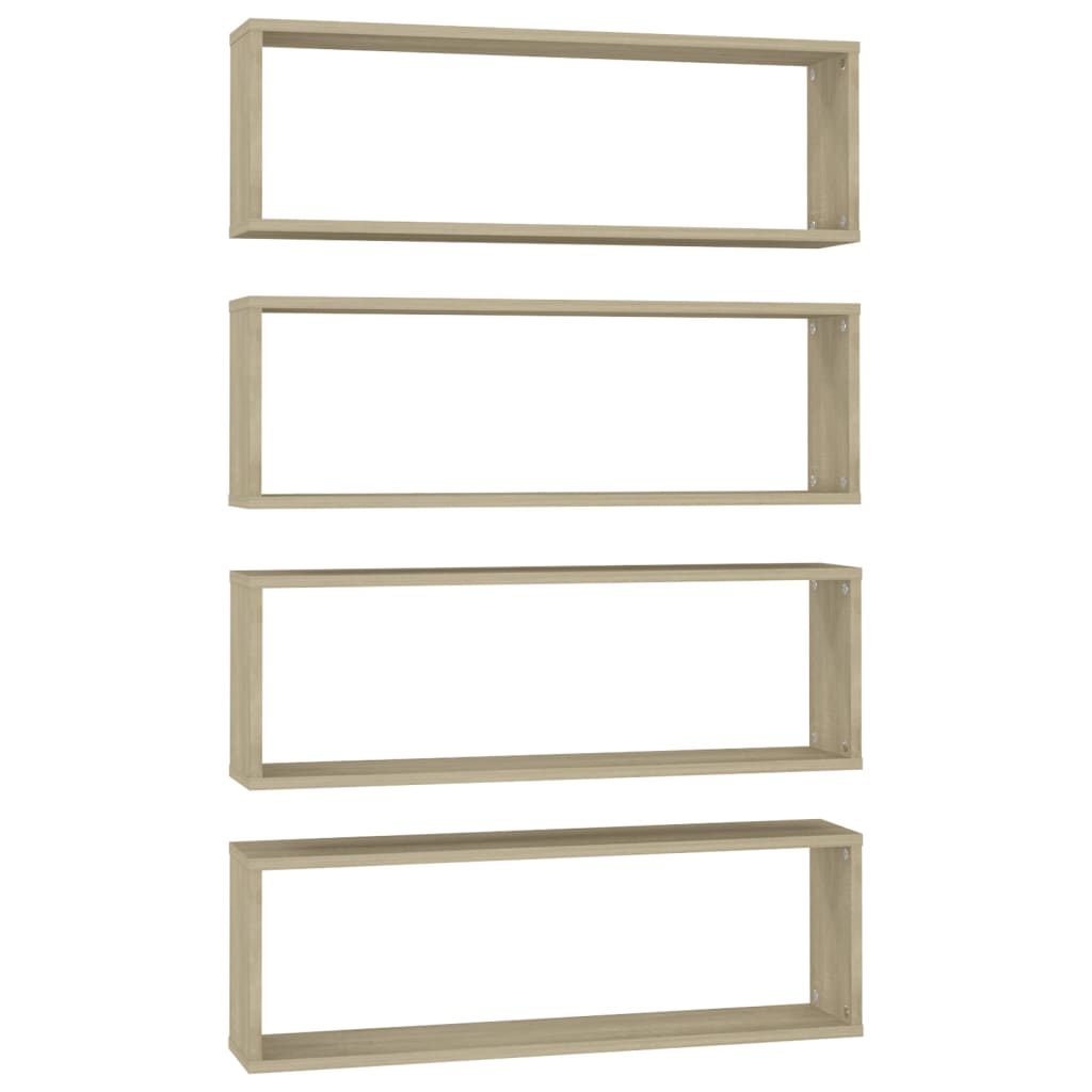 Wandschappen Kubus 80X15X26,5 Cm Spaanplaat Sonoma Eiken 4 80 x 15 x 26.5 cm
