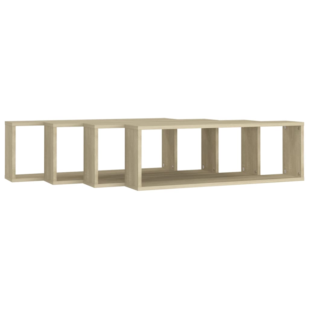 Wandschappen Kubus 80X15X26,5 Cm Spaanplaat Sonoma Eiken 4 80 x 15 x 26.5 cm