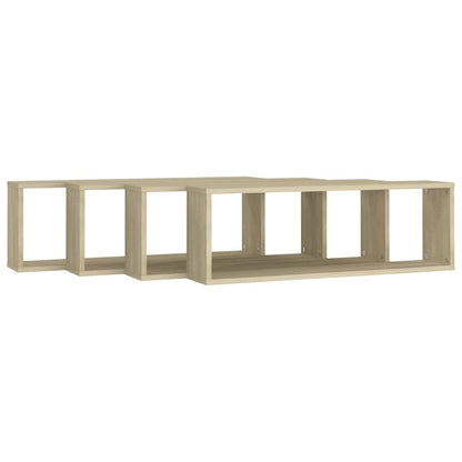 Wandschappen Kubus 80X15X26,5 Cm Spaanplaat Sonoma Eiken 4 80 x 15 x 26.5 cm