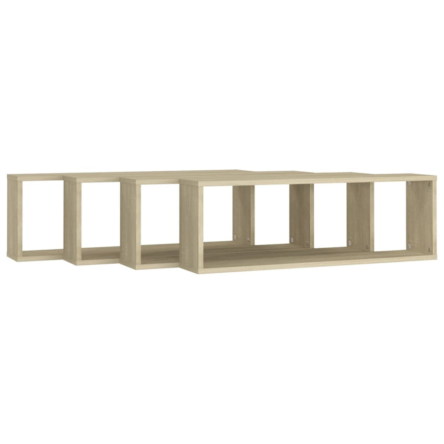 Wandschappen Kubus 80X15X26,5 Cm Spaanplaat Sonoma Eiken 4 80 x 15 x 26.5 cm