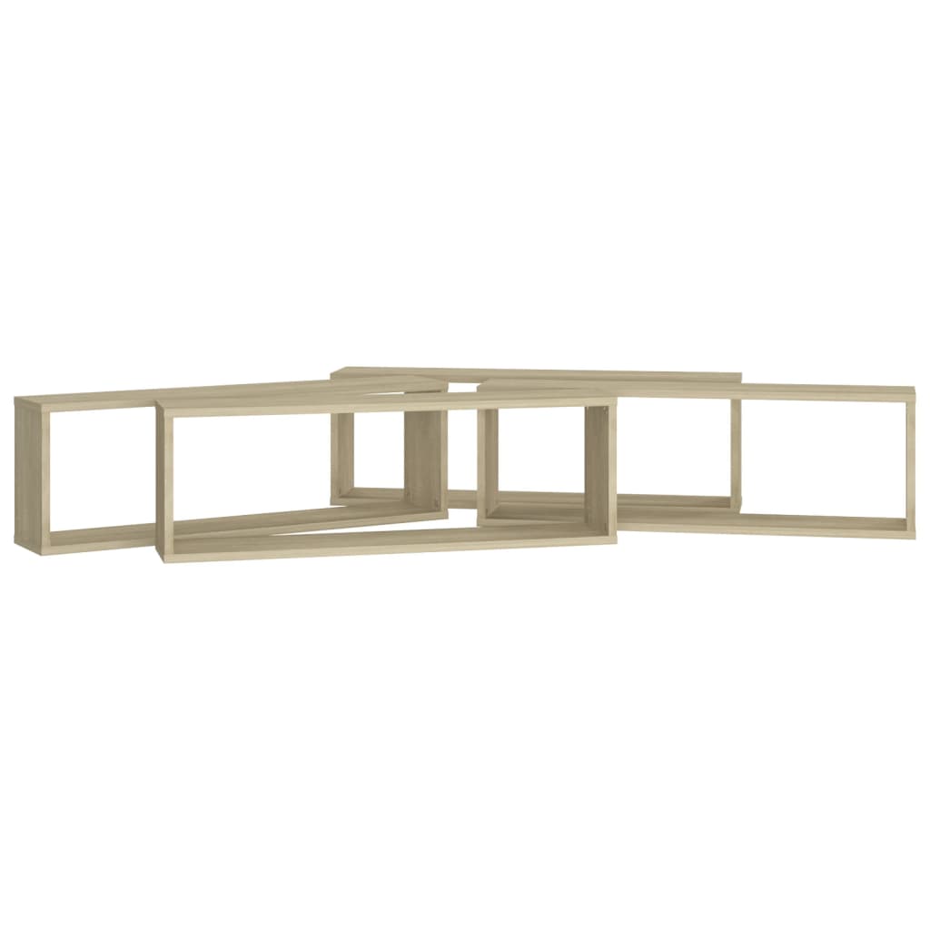 Wandschappen Kubus 80X15X26,5 Cm Spaanplaat Sonoma Eiken 4 80 x 15 x 26.5 cm