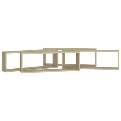 Wandschappen Kubus 80X15X26,5 Cm Spaanplaat Sonoma Eiken 4 80 x 15 x 26.5 cm