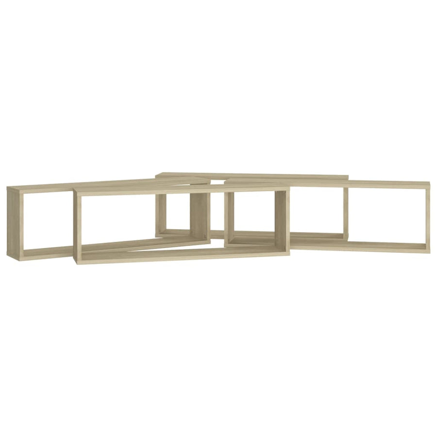 Wandschappen Kubus 80X15X26,5 Cm Spaanplaat Sonoma Eiken 4 80 x 15 x 26.5 cm