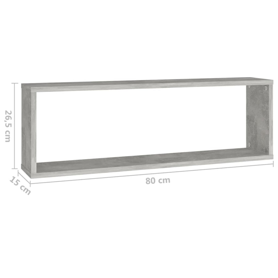 Wandschappen Kubus 80X15X6,5 Cm Spaanplaat Betongrijs 2 80 x 15 x 26.5 cm