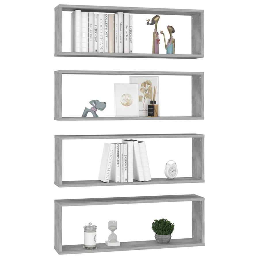 Wandschappen Kubus 80X15X26,5 Cm Spaanplaat Betongrijs 4 80 x 15 x 26.5 cm