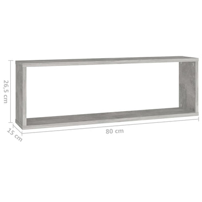Wandschappen Kubus 80X15X26,5 Cm Spaanplaat Betongrijs 4 80 x 15 x 26.5 cm