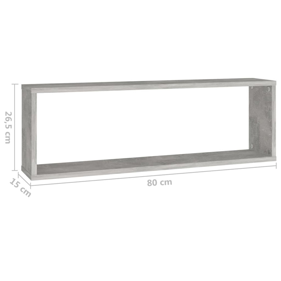 Wandschappen Kubus 80X15X26,5 Cm Spaanplaat Betongrijs 4 80 x 15 x 26.5 cm