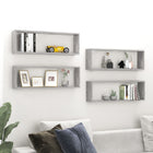 Wandschappen kubus 4 st 80x15x26,5 cm bewerkt hout betongrijs