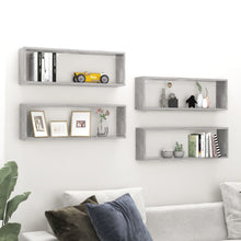 Wandschappen Kubus 80X15X26,5 Cm Spaanplaat Betongrijs 4 80 x 15 x 26.5 cm