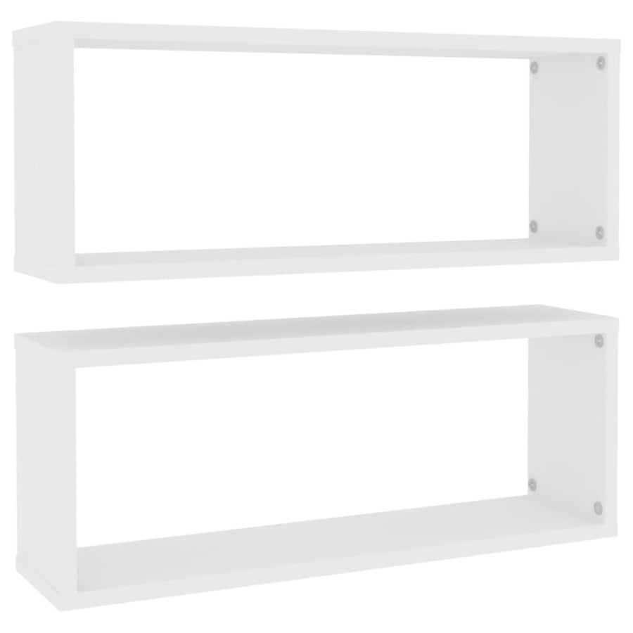 Wandschappen kubus 2 st 60x15x23 cm spaanplaat wit 2 60 x 15 x 23 cm