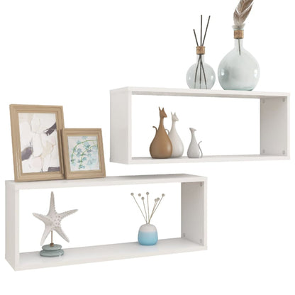 Wandschappen kubus 2 st 60x15x23 cm spaanplaat wit 2 60 x 15 x 23 cm
