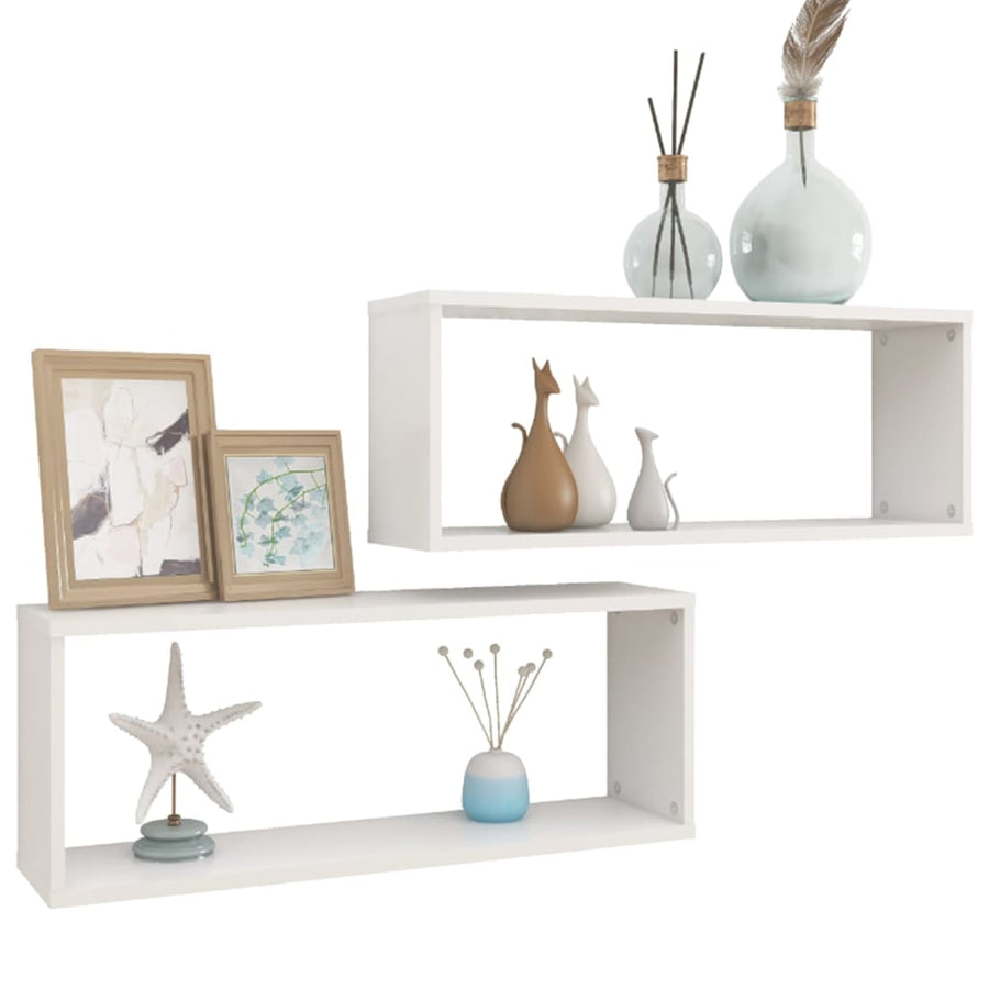 Wandschappen kubus 2 st 60x15x23 cm spaanplaat wit 2 60 x 15 x 23 cm