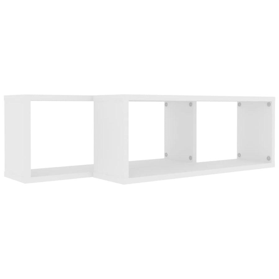 Wandschappen kubus 2 st 60x15x23 cm spaanplaat wit 2 60 x 15 x 23 cm