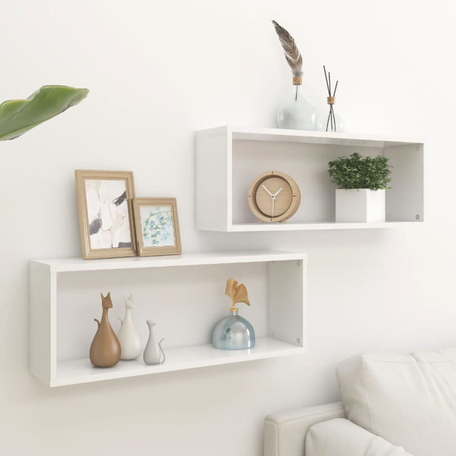Wandschappen kubus 2 st 60x15x23 cm spaanplaat wit 2 60 x 15 x 23 cm