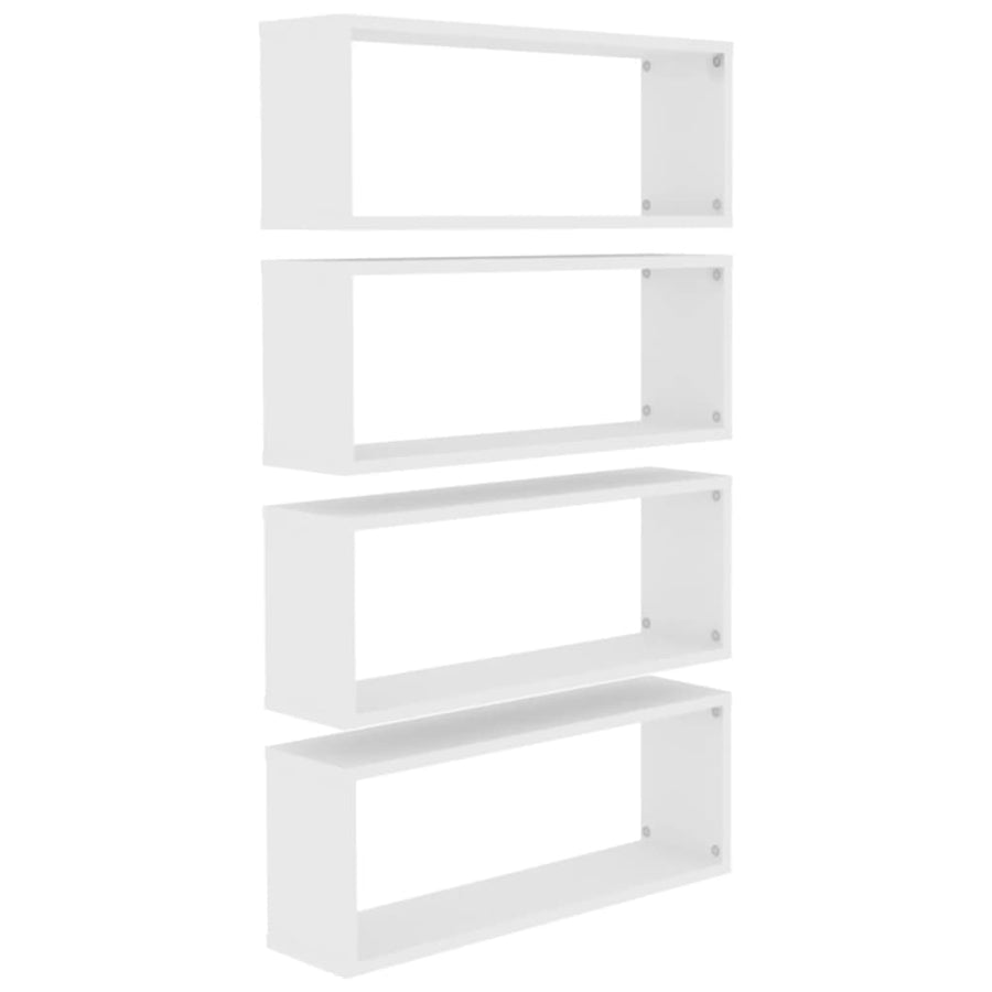 Wandschappen kubus 4 st 60x15x23 cm spaanplaat wit 4 60 x 15 x 23 cm