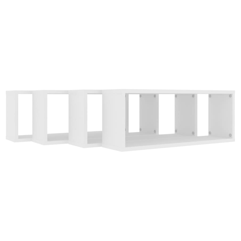 Wandschappen kubus 4 st 60x15x23 cm spaanplaat wit 4 60 x 15 x 23 cm