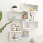 Wandschappen kubus 4 st 60x15x23 cm spaanplaat wit