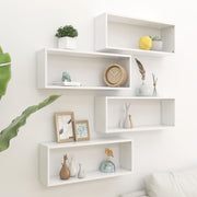 Wandschappen kubus 4 st 60x15x23 cm spaanplaat wit