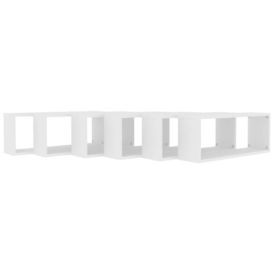 Wandschappen kubus 6 st 60x15x23 cm spaanplaat wit 6 60 x 15 x 23 cm