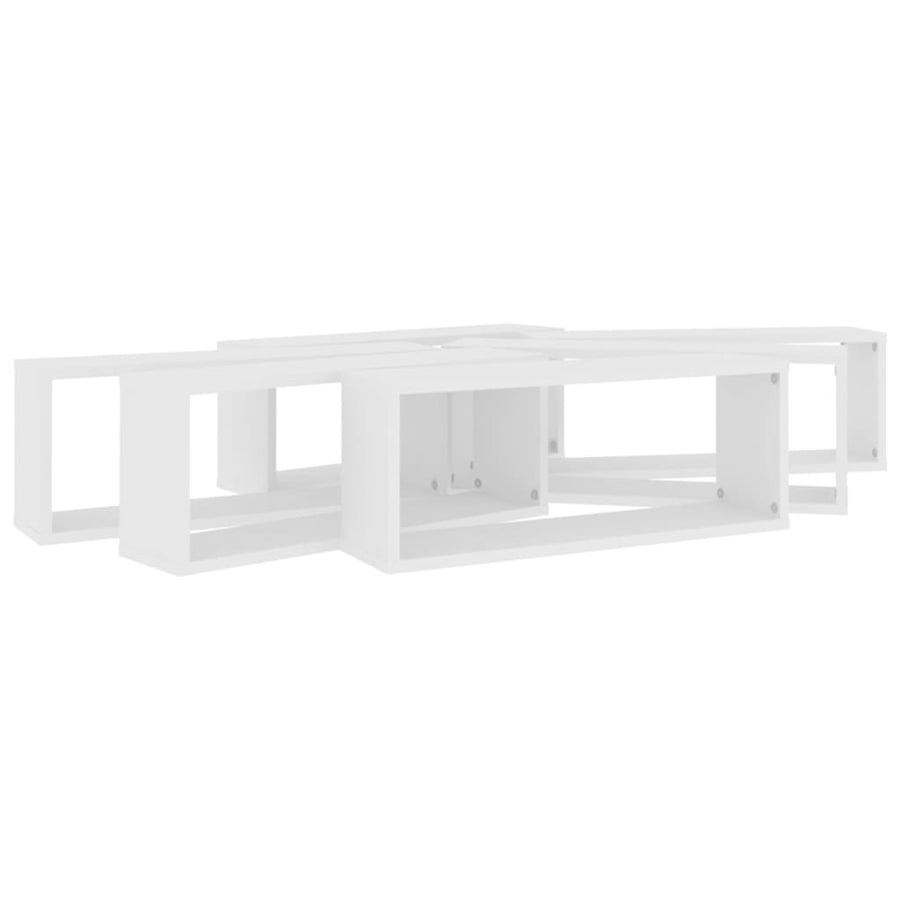 Wandschappen kubus 6 st 60x15x23 cm spaanplaat wit 6 60 x 15 x 23 cm